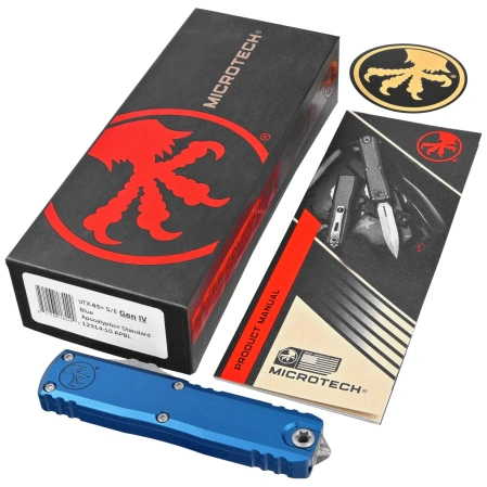 Nóż automatyczny OTF Microtech UTX-85 Gen IV S/E Blue Aluminium, Apocalyptic M390MK by Tony Marfione (12314-10APBL)