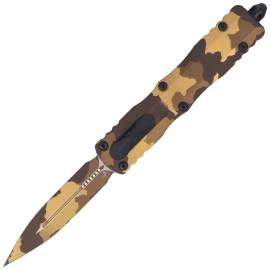 Nóż automatyczny OTF Microtech Dirac Delta D/E Signature Gold Camo Aluminium, Gold Camo M390MK by Tony Marfione (227-1 GCS-Z4)