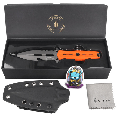 Nóż ratowniczy Kizer Norcross Orange G10, Gray Stonewashed Nitro-V by L.F (ZX-FB01A6)