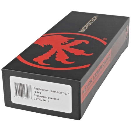 Microtech Amphibian Ram-Lok S/E Fluted Black Aluminium, Stonewashed M390MK by Tony Marfione (137RL-10FL)