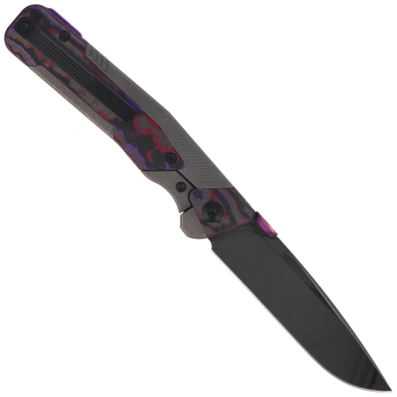 Nóż składany Kizer Sable Chief Dark Gray Titanium / Purple Haze Fat Carbon, Polished DLC Ultra K390 by Jonathan Styles (Ki3745A2)