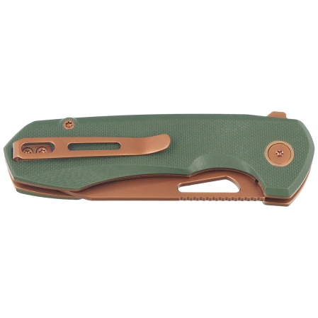 Nóż składany Remette Camel Green G10, Bronze Titanium Plating 14C28N (RTCMLD)