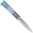 Nóż motylkowy Third Decor Habitat Balisong Rainbow Titanium Stainless Steel, Satin 420 (K2920W)