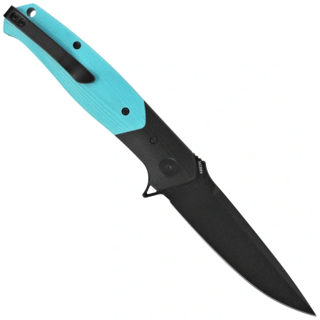 Bestech Swordfish Knife Black/Light Blue G10, Black PVD 14C28N (BG62E)