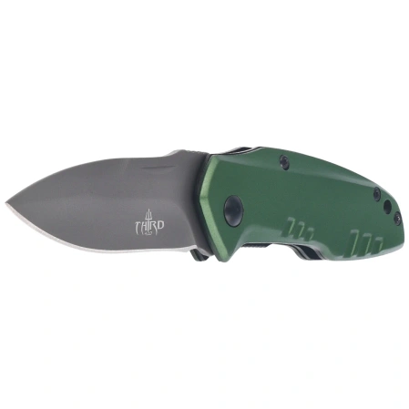 Nóż składany Third Decor Habitat N83V Green Anodized Aluminum, Titanium Gray Coated 420 (TH-N83V)