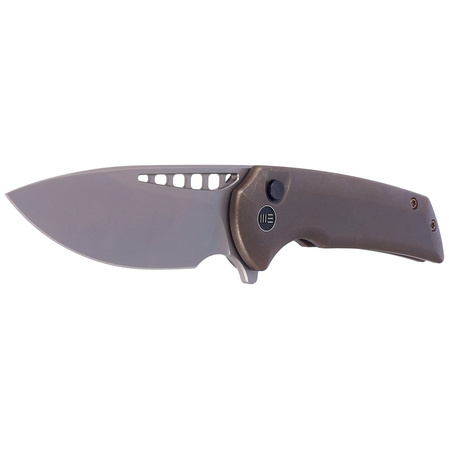 WE Knife Mini Malice Bronze Titanium, Silver Bead Blasted CPM 20CV by Ferrum Forge (WE054BL-4)