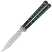 Nóż motylkowy Third Decor Habitat Balisong Black/Green Stainless Steel, Satin 420 (16071V)