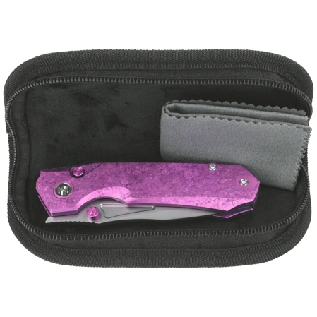 Remette Rhino Knife Pink Crystallized Titanium, Pearlescent M390 (RNTB1)