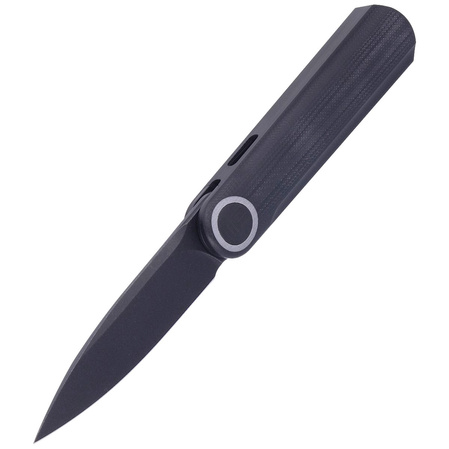 WE Knife Eidolon Drop Point Black G10, Black Stonewashed by Justin Lundquist (WE19074A-D)