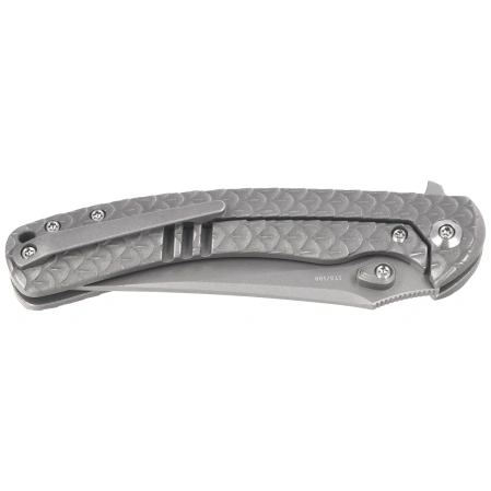 Nóż składany WeKnife Dracarys LE No ???/199 Gray Titanium, Stonewashed M390 (WE25061B-1)