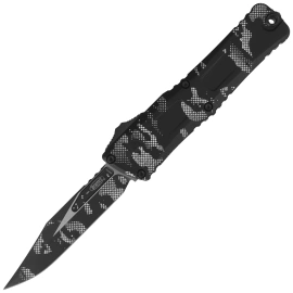 Microtech Combat Troodon Gen III Bowie OTF Knife Pixel Camo Aluminum, Pixel Camo M390MK by Tony Marfione (1146-1PXC)