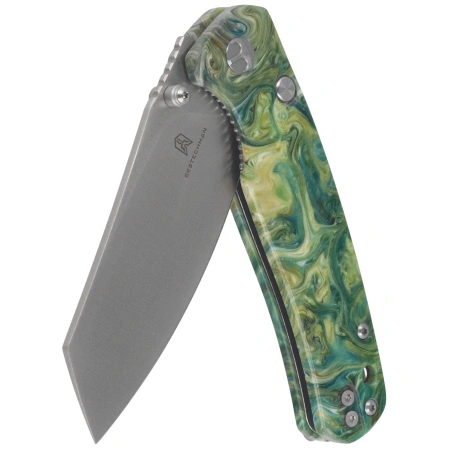 Bestechman Cicada's Wing-TL Knife Green Resin, Satin 10Cr15CoMoV (BMK24-R-1)