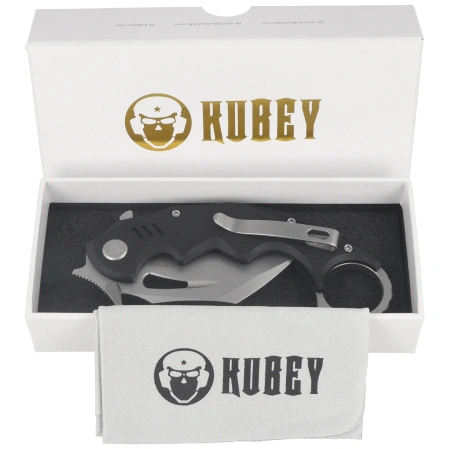 Kubey Mini Wrath Knife Black G10, Beadblasted 14C28N by MUZI Design (KU262A)