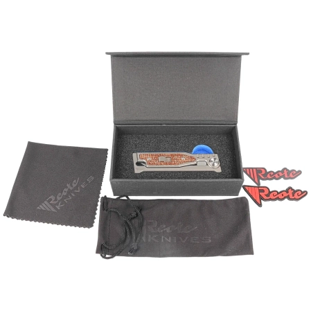 Reate Knife Mini EXO OTF Gravity Drop Point Bead Blasted Titanium/Burlap Micarta, Stonewashed CPM 3V