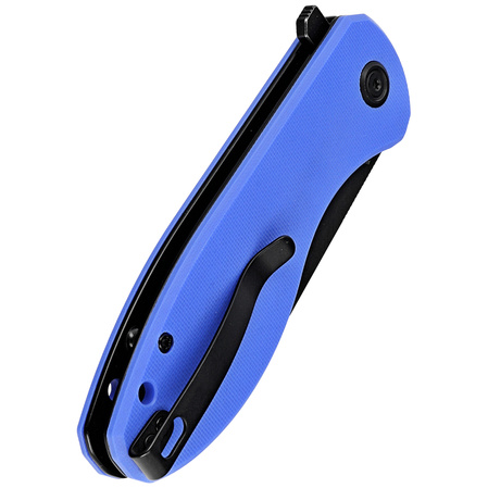 Kubey Knife Master Chief Blue G10, Blackwashed AUS-10 by Keanu Alfaro (KU358G)