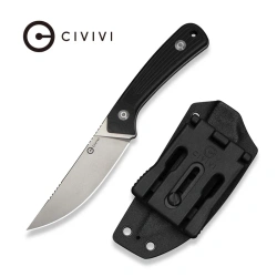 Civivi Carveth Hunting Knife Black G10, Stonewashed AEB-L (C25040-1)