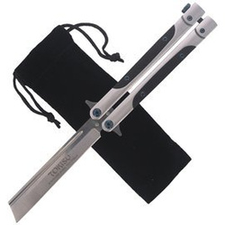 Nóż składany motylek TOKISU Balisong Black G10/Steel, Satin (02174)