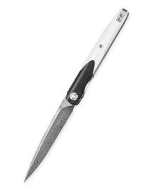 Bestechman Lanza Knife Black-White G10, Damascus by Grzegorz Grabarski (BMK14-D-1)