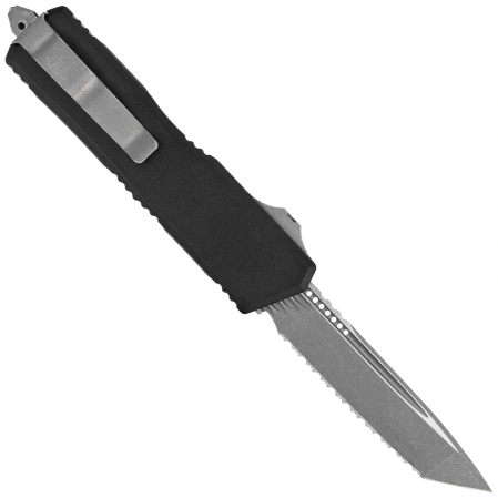 Microtech Scarab II Gen III Executive T/E OTF Knife Black Aluminum, Apocalyptic F/S M390MK by Tony Marfione (1177-12AP)