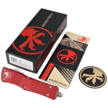 Microtech Combat Troodon D/E Merlot Aluminium, Apocalyptic M390 by Tony Marfione OTF automatic knife (142-10APMR)