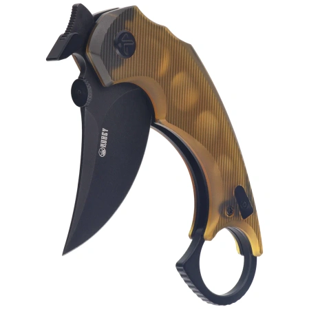 Nóż składany Kubey Jaw Pikal Yellow Ultem, Blackwashed 14C28N by MUZI Design (KU440E)