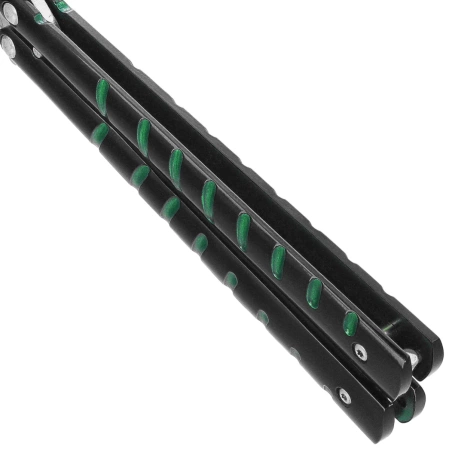 Nóż motylkowy Third Decor Habitat Balisong Black/Green Stainless Steel, Satin 420 (16071V)