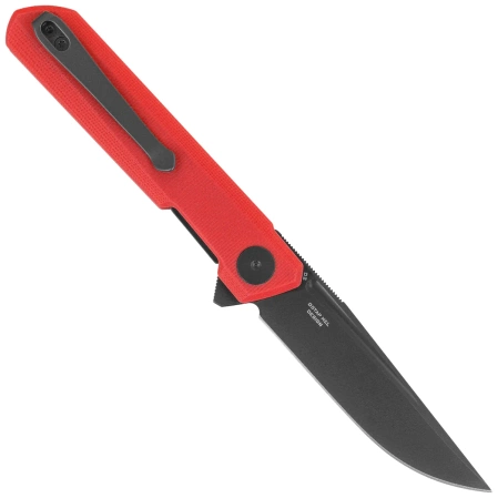 Bestechman Mini Dundee Knife Special Red G10, Black PVD D2 by Ostap Hel (BMK03N)
