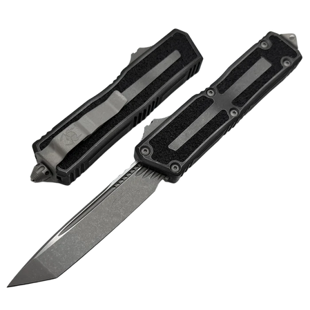 Nóż automatyczny OTF Microtech Scarab II Gen III T/E Weathered Metal Aluminium, Apocalyptic M390MK by Tony Marfione (1279-10APWME)