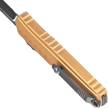 Nóż automatyczny OTF Microtech Cypher II S/E Tan Aluminium, Black M390MK by Deryk Munroe i Tony Marfione (1241-1TA)