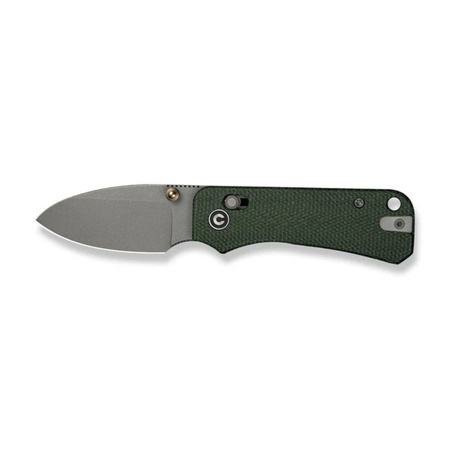 Civivi Baby Banter 2 Knife Green Canvas Micarta, Gray Stonewashed Nitro-V by Ben Petersen (C23074-3)