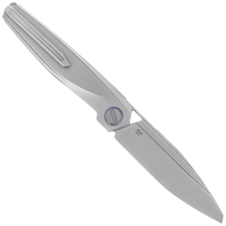 Rike Knife RK-Baidi-T-P/RCF Gray Titanium / Red Carbon Fiber, Bead Blasted M390