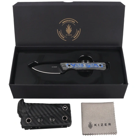 Nóż Kizer Whiskey Jack Black/Multicolored Vortex Micarta, Black CPM 10V by Jonathan Styles (1108A1)