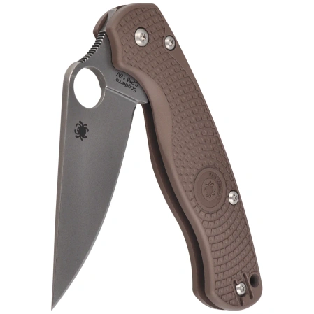 Spyderco Para Military 2 Sprint Run Knife Lightweight Brown FRN, Stonewashed CPM 15V by Sal, Eric Glesser (C81PBN15V2)