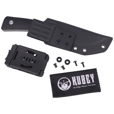 Kubey Knife Classical Full Tang, Black G10, Satin D2 (KU160B)