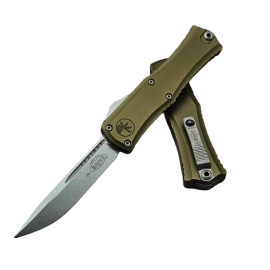 Nóż automatyczny OTF Microtech Hera II Mini S/E OD Green Aluminium, Stonewashed M390MK by Tony and Sean Marfione (1703M-10OD)