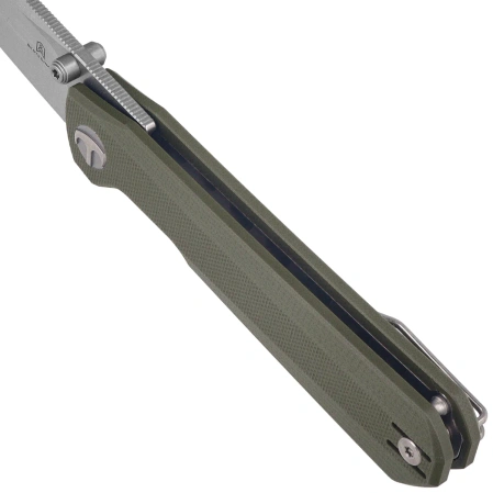Bestechman Curvee Knife Green G10, Stonewashed/Satin AEB-L by Ostap Hel (BMK20B)