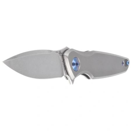Nóż składany Spartan Blades Pandia Gray Titanium, Blue HW, Stonewashed MagnaCut by Curtis Iovito (SF16SWBL)