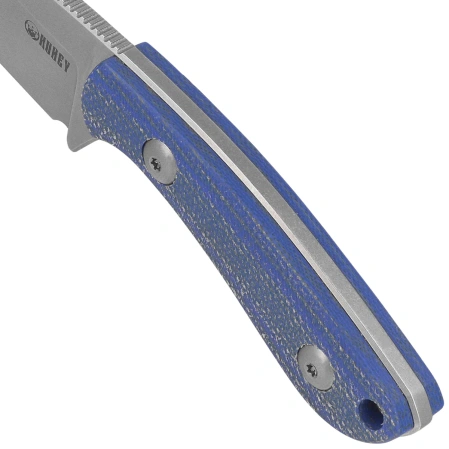 Kubey Bloom Knife Blue Micarta, Beadblasted 14C28N by Scott Halpern (KU411B)