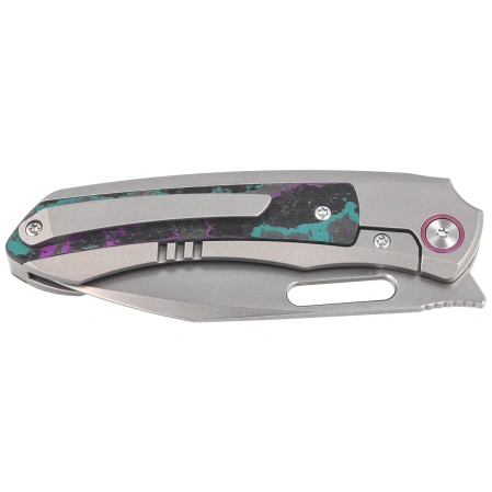 Nóż składany Remette Orca Gray Titanium/Jazzy CamoCarbon, Pearlescent M390 (ORCAJY)