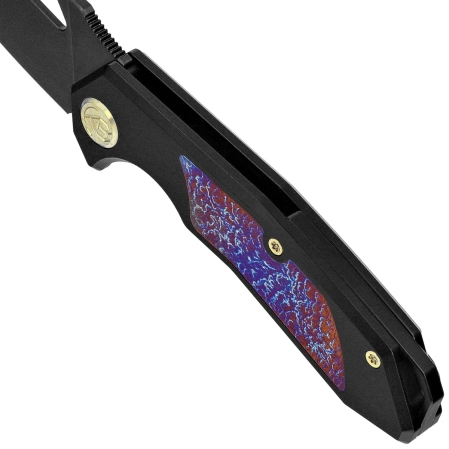Kubey KB Coeus Knife, Black Titanium / Timascus, Black DLC CPM S35VN (KB286B)
