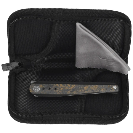 Nóż składany Bestech Spear Phisher Black Titanium/Dark Matter Gold Fat Carbon, Hand Rubbed Satin M390 by Todd Knife and Tool (BT2405D)