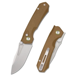 Nóż składany Remette Rhino MC319BR Brown Micarta, Stonewashed 14C28N