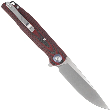 Nóż składany Bestech Ascot Red Carbon Fiber/G10, Satin D2 (BG19F)