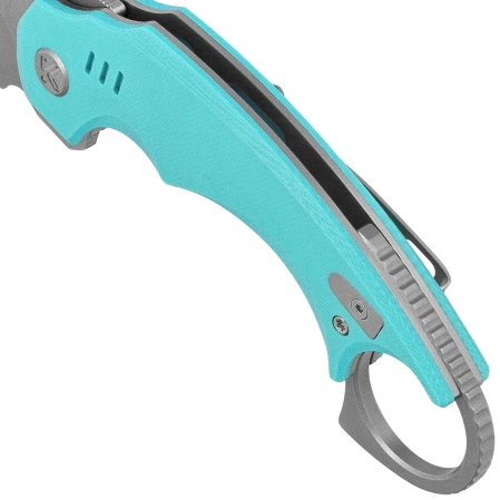 Kubey Jaw Pikal Knife Light Blue G10, Beadblasted 14C28N by MUZI Design (KU440B)