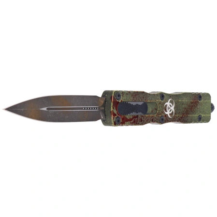 Nóż automatyczny OTF Microtech Dirac Delta D/E Signature Outbreak Deep Engraved Aluminium, Outbreak M390 by Tony Marfione (227-1OBDS)