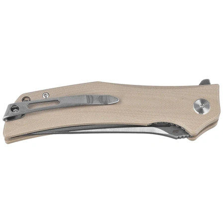 Bestech Scimitar Beige G10, Gray/Satin D2 Knife (BG05C-2)