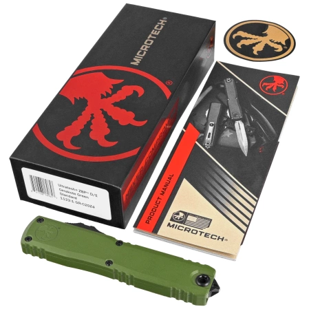 Nóż automatyczny OTF Microtech Ultratech Gen III ZBP D/E Cerakote Green Aluminium, Cerakote Green M390MK by Tony Marfione (1122-1GR-C20Z4)