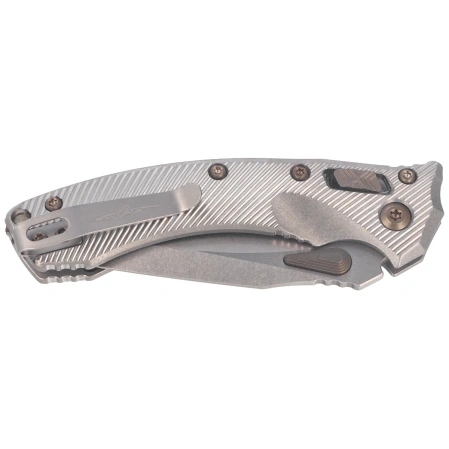 Nóż składany Microtech Amphibian Mini Ram-Lok S/E Gray Fluted Titanium, Flamed Bksp, Stonewashed M390MK by Tony Marfione (137MRL-10FLMS4)