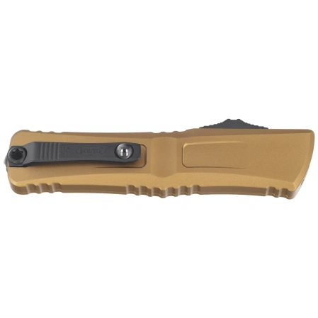 Microtech Combat Troodon Gen III S/E OTF Knife Tan Aluminum, Black M390MK by Tony Marfione (1143-1TA)