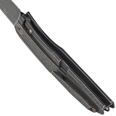 WE Knife Cybernetic LE No 202/205 Black Etching Pattern Titanium, Black Stonewashed CPM 20CV (WE22033-4)